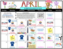 April Activities Calendar